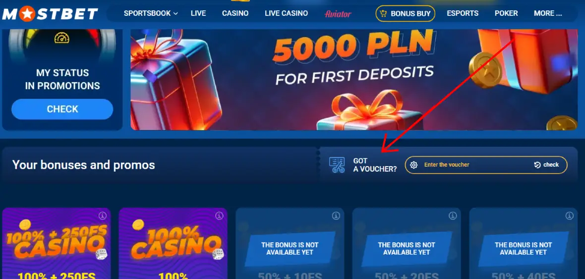 mostbet kod promocyjny